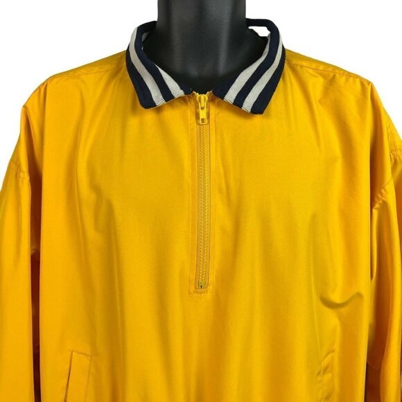 Munsingwear Mens 1/2 Zip Pullover Windbreaker Jacket Yellow Mesh Lined Medium - Picture 2 of 9